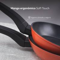 BERGNER Set de 2 sartenes Ø20Ø24cm en aluminio forjado rojo aptas para todo tipo de cocinas - details 4