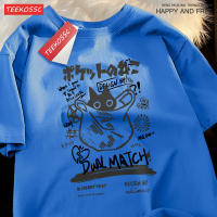 Camiseta De Gato Harajuku Japonés Divertida Y Bonita Para Hombre Talla Grande Camiseta De Moda Hip Hop Transpirable De Verano Con Estampado De Gato Creativo - details 18