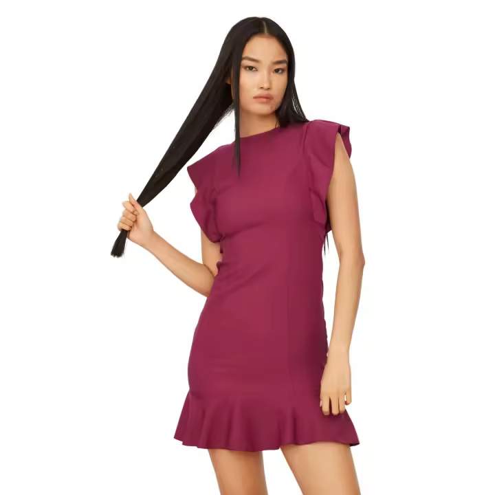 Trendyol Lilac Mini Woven Ruffle Detail Woven Dress Twoss19Xb0075 - 1