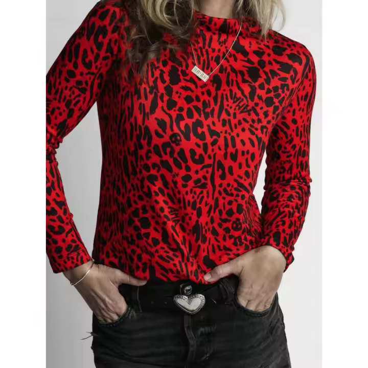 Aire retro Marcas Mujer Ropa Camisetas y tops  Camiseta manga larga -Aire Retro- Animal Print Amor roja - 1