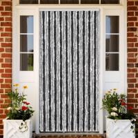 vidaXL Cortina Antimoscas Persiana Chenilla 90x200 cm Color Taupe,  Gris y negro,  dark brown and beige y mas - details 1