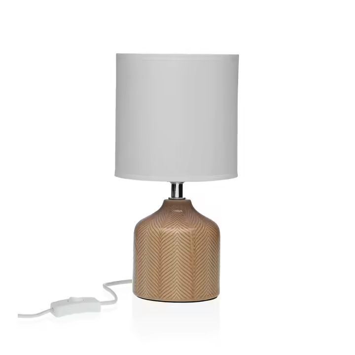Lámpara de mesa Versa Miracle Beige Cerámica 14 x 28 x 10 cm - 1