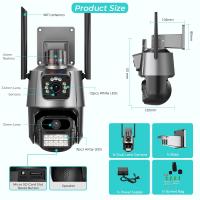 Cámara De Seguridad IP 4K 8MP Wifi Con Lente Dual Protección Impermeable Alarma De Luz Policia Video Vigilancia CCTV Montaje En Pared Grey - details 21