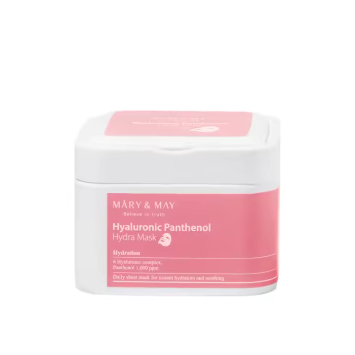 MARY&MAY Hyaluronic Panthenol Hydra Mask – Mascarilla Hidratante Facial Intensiva 30 Unidades - 1