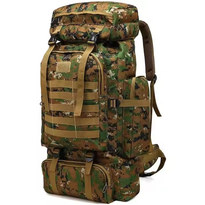 Mochila grande de senderismo de 80 l, mochila militar del ejército, mochilas tácticas impermeables, mochilas de supervivencia de camuflaje para hombres y mujeres - 1