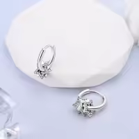 Pendientes De Aro De Plata 925 Para Mujer Con Zirconia Joyería De Moda Regalo Original Eardrop Pendientes Metálicos Tipo Aro - details 66