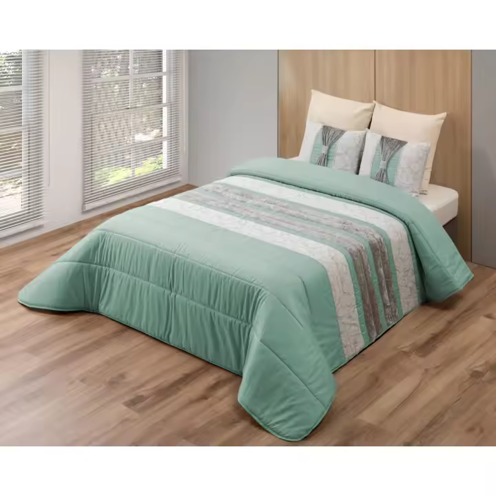 Colcha decorativa, con dos cojines relleno incluido,edredones cama edredon bouti calidad superior,Cómodo y duradero vale para Cama135/150cm Tamaño 240x260cm - 1