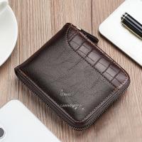 Cartera De Cuero Para Hombre Lujo Monedero Con Bolsillo Para Monedas Y Tarjetas Cierre De Cremallera Protección RFID - details 2