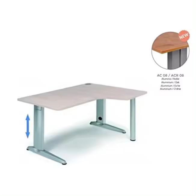 MESA DE ROCADA ADJUST FORMA DE L DERECHA 160X120 COLOR ROBLE - 1