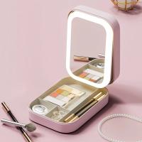 Caja De Maquillaje Portátil Con Espejo LED Y Gran Capacidad Bolsa De Cosméticos Con Almacenamiento Para Accesorios De Maquillaje - details 2