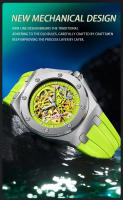 Reloj Deportivo De Lujo ONOLA Para Hombre Resistente Al Agua Con Movimiento Automático De Mezclador Correa De Silicona Display Sin Números Estilo Casual - details 1