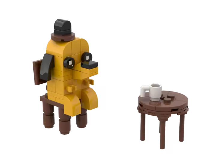 Bloques De Construcción Para Perros Lindo Perro Calmo Juguete De Peluche Coleccionable Personaje De Cómic Regalo De Cumpleaños Para Niños Y Niñas - 1