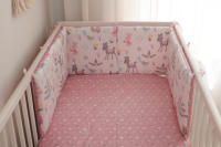 LALA - Ropa de Cama para Cuna de Bebe, ropa de Cama para Nuevo nasido, Valla anticolisión para Bebé, Algodón Puro, Zorro Rosa, 30x30x6, Pieza Enter Lavada. - details 1