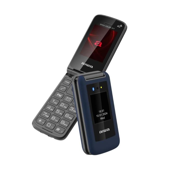 Aiwa FP-30-2G – Teléfono 2G con Tapa, Dual SIM, Bluetooth 3.0, Pantallas duales 2.4″ + 1.77″, Radio FM, Botón SOS y Linterna – Descubre la sencillez y fiabilidad del Aiwa FP-30-2G, un teléfono con tapa diseñado para llamadas y SMS en redes 2G
