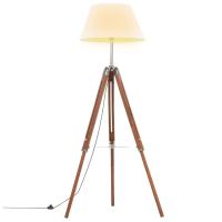 vidaXL Lámpara de Trípode Madera Maciza de Teca 141 cm Luz Piso Color Gris,  Marrón,  Marrón y negro y mas - details 1