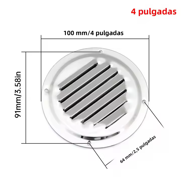 Cubierta De Grille Para Barco Caravana 2PCS Ventilación Redonda De Acero Inoxidable 316 Tapa De Ventilación 4 Pulgadas 5 Pulgadas - 1
