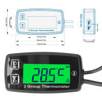 Gauge Medidor De Temperatura Del Motor LCD Antirroto Doble Canal Con Retroiluminación Verde Para ATV Motocicleta Barco - details 7