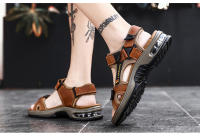 Sandalias De Verano Para Hombre En Cuero Genuino Gladiador Cómodas Para Playa Y Exteriores Tallas 38-46 Cierre Con Hebilla - details 12