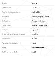 ICEMAN - Heroes Marvel Champions -  Castellano - Fantasy Flight Games - details 0