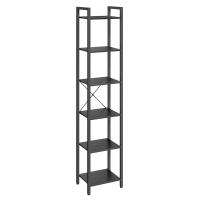 Estantería de 6 niveles multifuncional, librería espaciosa, ideal para oficina, salón, dormitorio y cocina, 40x30x187.5 cm, disponible en greige, marrón rústico y olmo pardo - details 18