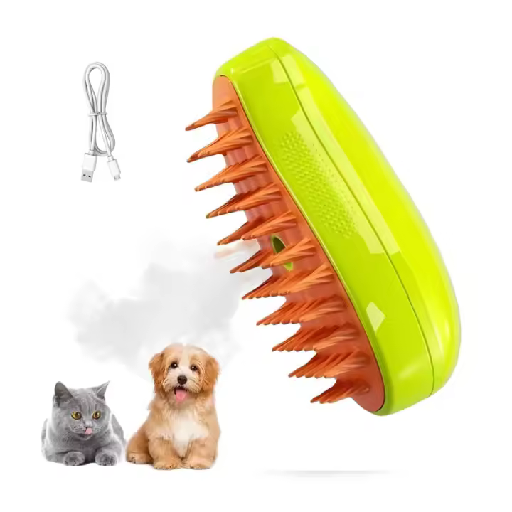 Mr Goodsy® Cepillo de vapor para gatos, Cepillo de vapor 3 en 1 para gatos, Cepillo de vapor autolimpiable, Cepillo de vapor para eliminar el cabello mascotas de pelo largo o corto - 1