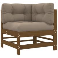 vidaXL Sofá esquinero con cojines madera maciza de pino Pino natural, Pino blanco, Pino gris Conjunto Terraza Muebles Jardín Exterior Juego de Muebles de jardín Mueble Jardín Exterior Muebles de Salon Exterior - details 3
