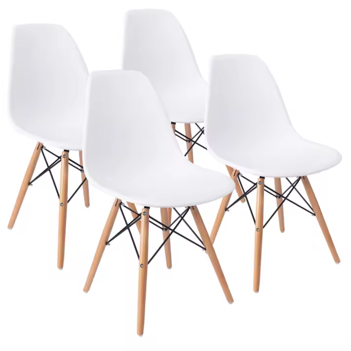 Pack de 4 sillas Dinamarca - Estilo nórdico - Patas de Madera - Varios colores. - 1