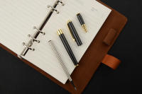 Set De 7 Bolígrafos De Gel Metálicos 0.5 Mm Para Escritura Azul Y Negra Suministros De Oficina Y Escuela - details 4