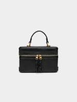 Bolso Pequeño Cuadrado De Moda Para Verano 2024 Negro PU Mujer Bolso De Hombro Portátil Y Elegante Con Cierre Único - details 0