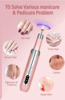 Pulidor de uñas, bolígrafo pulidor de piel muerta, pulidor de uñas de prueba, mini amoladora eléctrica de herramientas de manicura, oro rosa - details 4