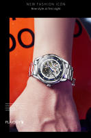 Reloj De Moda PLAYBOY Para Hombres Acero Inoxidable Automático Mecánico Reloj De Mano Con Numeros Romanos Resistente Al Choque Y Luz - details 11