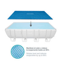 INTEX - Cobertor solar piscina rectangular, 488x244 cm, con orificios de drenaje, conserva la temperatura, reduce la evaporación del agua - details 4