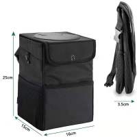 Bandeja De Basura Impermeable Para Coche Organizador De Accesorios De Auto Con Bolsillos Cierre Portátil Para Almacenamiento De Basura - details 2