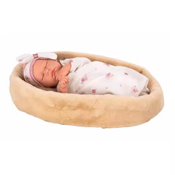 Muñeco Leo Elegance 45cm Con Capazo Y Mantita CAJA REGALO - 1