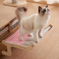 Cama Colgante Para Gato De Alta Calidad En Madera Hamaca Para Ventana Fácil De Lavarse Almohadilla De Tela De Algodón Para Gato Joven - details 14