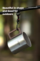 Taza De Café De Titanio Puro Tiartisan Para Exteriores Con Mango De Nogal Mate Antideslizante Y Anti-escaldón Capacidades De 300ml Y 450ml Para Camping - details 5