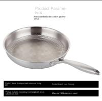Sartén De Acero Inoxidable 304 28/30cm Antiadherente Sin Capa Para Huevo Y Carne Sartén De Frying Para Estufa De Gas Y Inducción Sin Cubierta - details 2