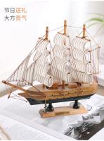 Modelo De Barco De Madera Sólida De Lujo Y Creativo Adorno Retro Para El Hogar Decoración De Arte Hecho a Mano Figura De Madera Para Decoración Del Hogar - details 9