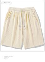 Shorts Deportivos Para Hombre Verano Malla Helada Secado Rápido Estilo Waffle Con Cordón Pantalones Cuatro Cuartos Moda - details 13