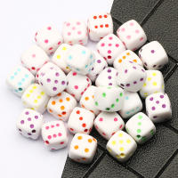 50pcs De Cuentas De Dados Cuadradas De Acrílico 8x8mm Para Fabricación De Joyas Pulseras Collares Aretes Accesorios - details 3