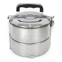 Fiambrera con 2 Platos Acero inoxidable Porta alimentos, Cocinar o Calentar Comida al fuego Para Camping trabajo Pesca Viaje - Maxia Martket - details 4