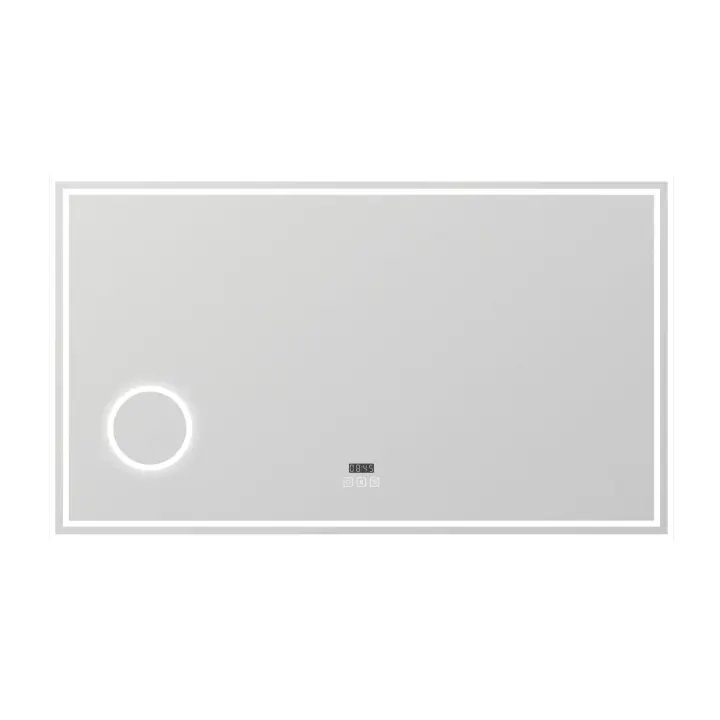 Aica Espejo de baño LED 120×70 cm,Reloj,Lupa,Bluetooth - 1