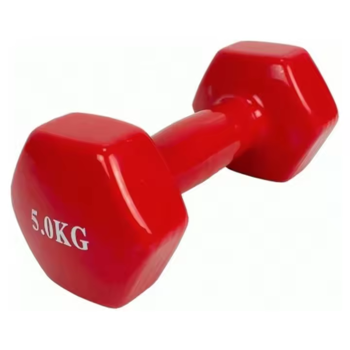 Coshano Mancuerna pesa de 5kg de acero cubierta en vinilo suave y antideslizante Ejercicio en Casa, gimnasia, musculación - 1