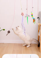 Juguete Interactivo De Gato Y Ratón Simulación Divertida Para Gatos Y Gatitos Telescopio Puerta Colgante Material De Tela - details 0