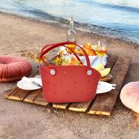 Lightweight Rubber Beach Bag, Small Tote Waterproof Travel Bag, EVA Fashion Travel Accessories, Washable Sandproof for Men, Women, Outdoor, Pool, Boat, 15.75x7.87x8.86 inches - details 1