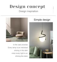 Lámpara Colgante Nórdica LED Para Dormitorio Y Sala De Estar Iluminación Interior Decorativa Para Mesa De Comedor Y Hogar - details 3
