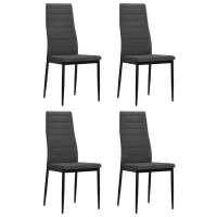 vidaXL Sillas de comedor 4 unidades tela en color Gris claro/Gris oscuro/Marrón | cómodas modernas ergonómicas para comedor cocina salón hogar - details 1