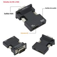 Convertidor De Video HDMI a VGA Hombre a Mujer 1080P Con Adaptador De Audio 3.5mm Salida De Señal Soporte Cable De Audio - details 3