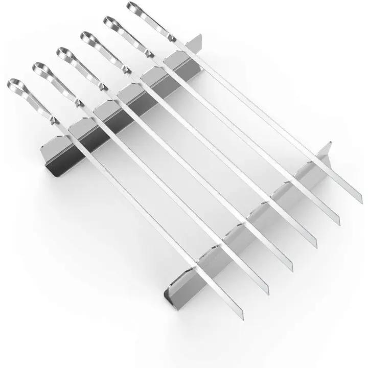 Brochetas para barbacoa, brochetas de kebab, tenedores para barbacoa, brochetas de metal para barbacoa - 1