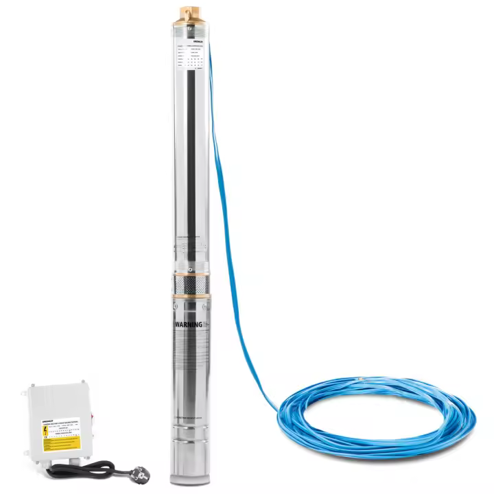 GREENCUT BAS190C - Bomba Sumergible para Pozo de Aguas Claras, 1900W (2,6CV), Elevación Máxima 103m, Caudal 8,8 m³/h, Motor Potente y Alta Eficiencia para Uso Residencial y Profesional - 1